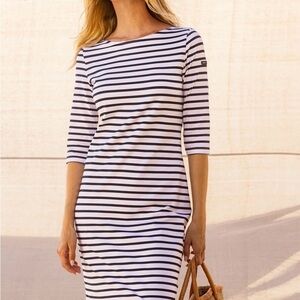NWT Spanx Striped Boatneck Midi Dress